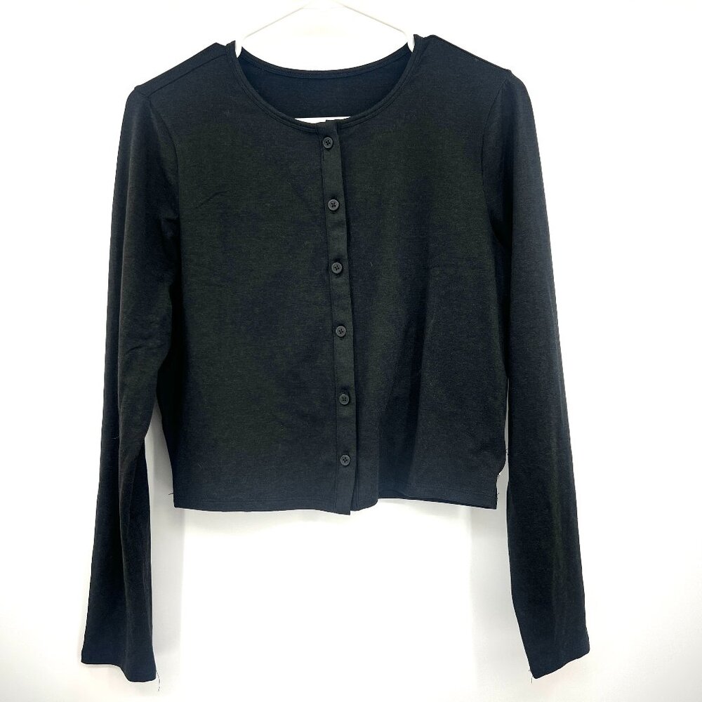 Vuori Black Cropped Lightweight Cardigan Women's Size Medium